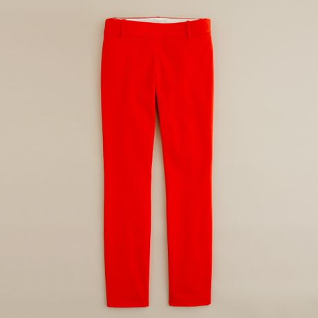 J.crew Minnie Pant in Stretch Twill in Red (vibrant flame) - Lyst