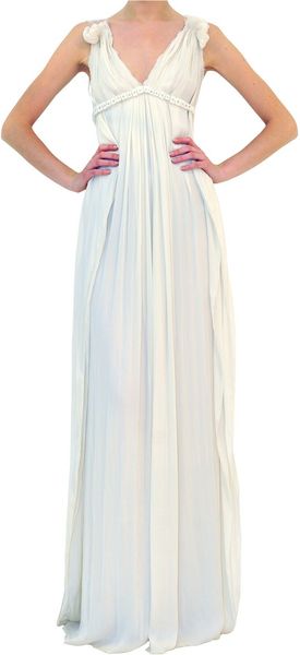 Lanvin Long Dress with Strass Embroidery - Lyst
