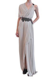 Yigal Azrouel Backless Long Dress with Embroidered Belt - Lyst