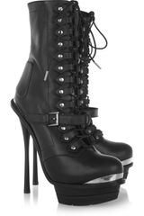 Alexander McQueen Lace-up Leather Ankle Boots