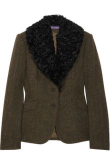 Ralph Lauren Collection Powell Shearling-trimmed Wool Jacket - Lyst