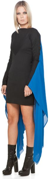  Cape Dress in Black/blue 