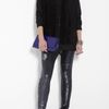 Ian R.n. Polished Jersey and Suede Cardigan in Black - Lyst