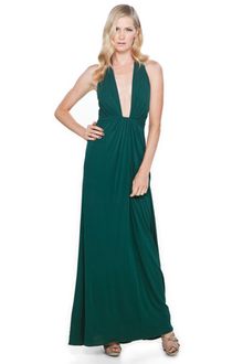 Issa Plunge Neck Halter Dress in Forest Green - Lyst