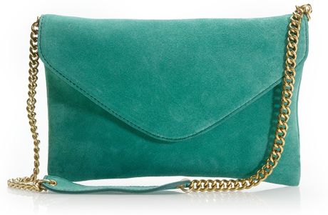 J.crew Invitation Clutch in Suede in Green (tropical green) - Lyst