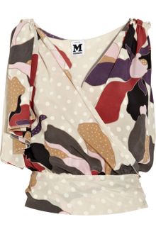 M Missoni Printed Silk Wrap Top - Lyst