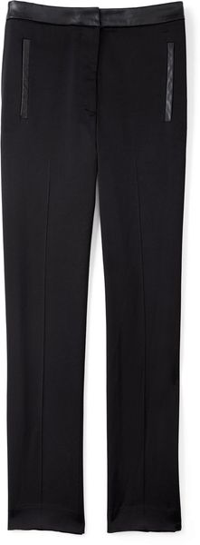  Black Skinny Tuxedo Trousers with Leather 