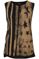 Topshop Stars and Stripe Woven Back Tank Top