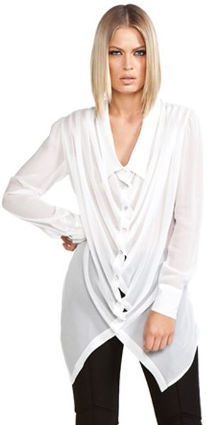 Viktor & Rolf Georgette Shirt in Optic White - Lyst