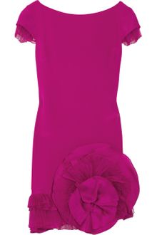 Notte By Marchesa Rosette-embellished Silk-crepe Dress - Lyst