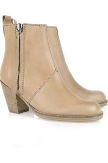 Acne Brushed-leather Ankle Boots - Lyst