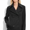 Fleurette Double Breasted Wool Coat in Black - Lyst