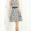 Jason Wu Floral Print Belted Dress in Black (black/ grey) - Lyst