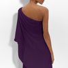 Js Boutique Embellished One Shoulder Chiffon Dress in Purple (plum) - Lyst