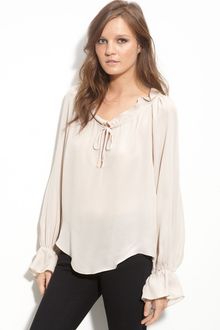 Parker Ruffle Trim Peasant Blouse - Lyst