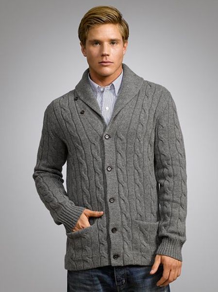 Polo Ralph Lauren Shawl Neck Knit Cardigan Gents Heather ...