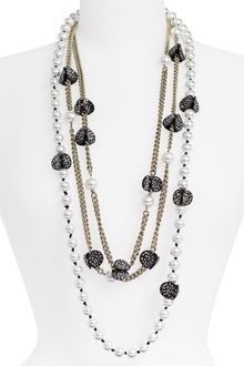St. John Collection Chain & Faux Pearl Necklace - Lyst