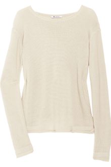 T By Alexander Wang Open-weave Cotton Sweater - Lyst