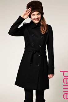 ASOS Collection Asos Petite Double Breasted Coat with Belt - Lyst