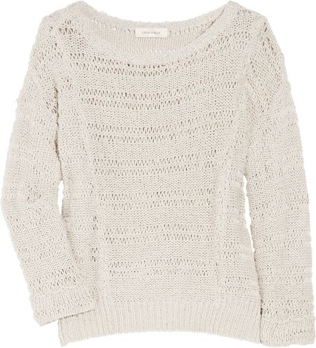 Inhabit Open Knit Cotton Blend Sweater in Beige (white) - Lyst