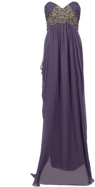 Marchesa Embroidered Bodice Gown in Purple - Lyst