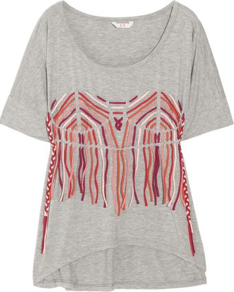  Dont Look Back Fringed Jersey T-shirt 