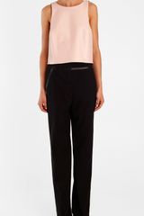 Tibi Leather Tank Top with Ponte Combo