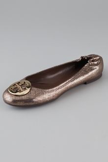 Tory Burch Reva Metallic Flats - Lyst