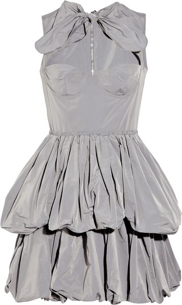 Carven Cutout Taffeta Puffball Dress in Gray - Lyst