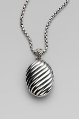 David Yurman Sterling Silver Oval Cable Locket
