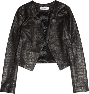 Kelly Bergin Croc-effect Leather Jacket - Lyst