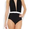 Miu Miu Bowembellished Halterneck Swimsuit in Black - Lyst