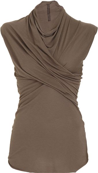 Rick Owens Cowl Neck Top - Lyst