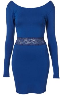 Topshop Lace Waist Bodycon Dress - Lyst