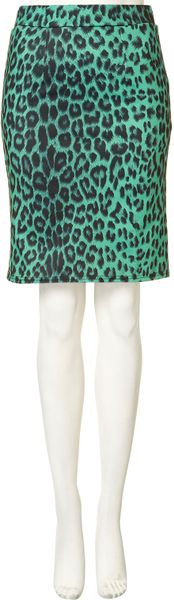 Topshop Animal Print Pencil Skirt in Animal (green) - Lyst