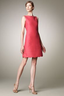 Valentino Scalloped- Trim Dress - Lyst