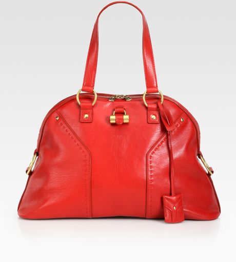 Yves Saint Laurent Ysl Large Muse Handbag in Red (poppy) - Lyst