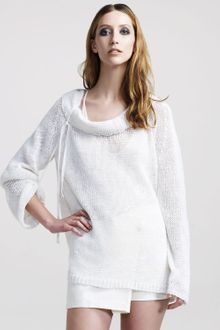 Ann Demeulemeester Open-weave Linen Sweater - Lyst