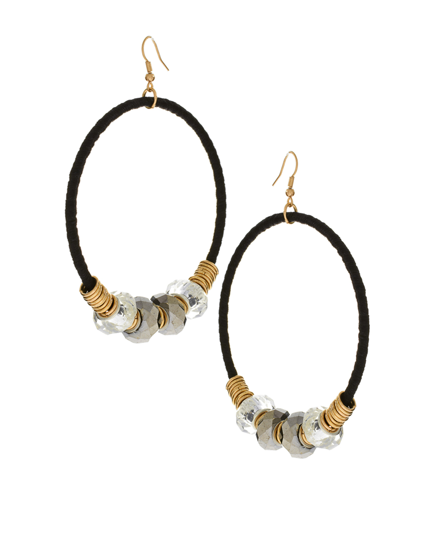 Asos Collection Asos Earrings Fabric Wrapped Beaded Disc ...