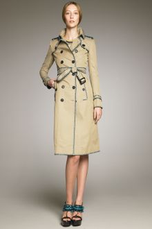 Burberry Prorsum Whipstitch-trim Trenchcoat - Lyst