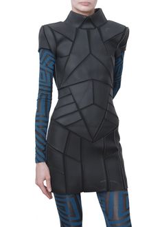 Gareth Pugh Neoprene and Jersey Short Sleeved Dress - Lyst