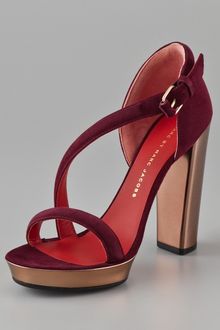 Marc By Marc Jacobs Diagonal Strap Suede Platform Sandals - Lyst