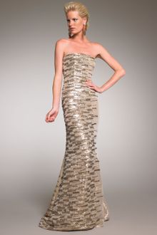 Oscar de la Renta Beaded Metallic Gown - Lyst