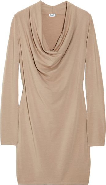 Splendid Cowlneck Stretchjersey Dress in Brown (caramel) - Lyst