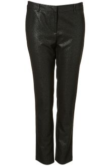 Topshop Metallic Skinny Cigarette Trousers - Lyst