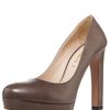 Prada Leather Platform Pump in Brown (black) - Lyst