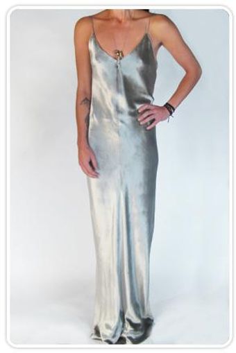T By Alexander Wang Long Velvet Cami Dress in Oyster - Lyst