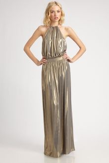 Tibi Metallic Halter Dress - Lyst