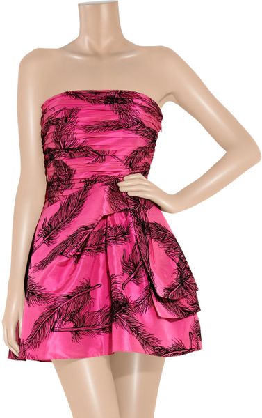 Juicy Couture Flock Print Silk Satin Dress In Pink Lyst