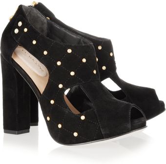Kat Maconie Lucy Swarovski-embellished Quilted Suede Sandals - Lyst